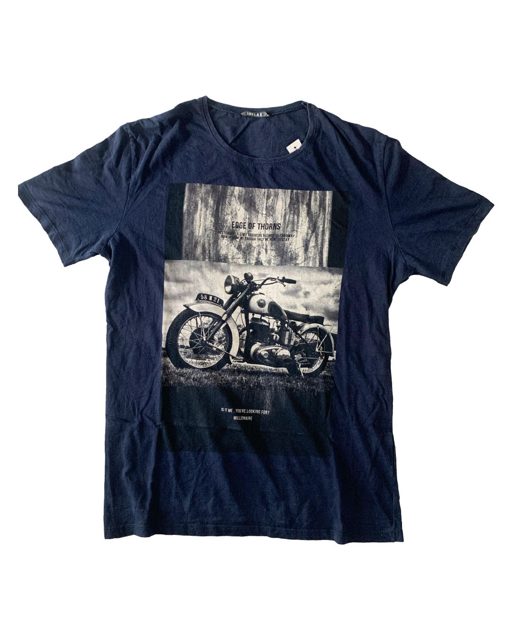 Relax Thrifted T-Shirt - Navy Blue | XL