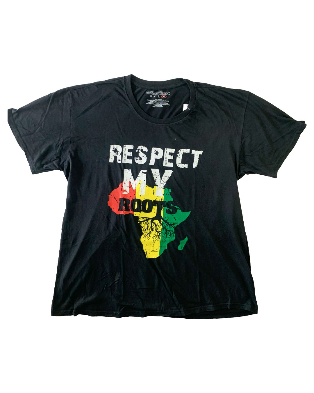 Brooklyn Vertical Thrifted T-Shirt - Black | XL